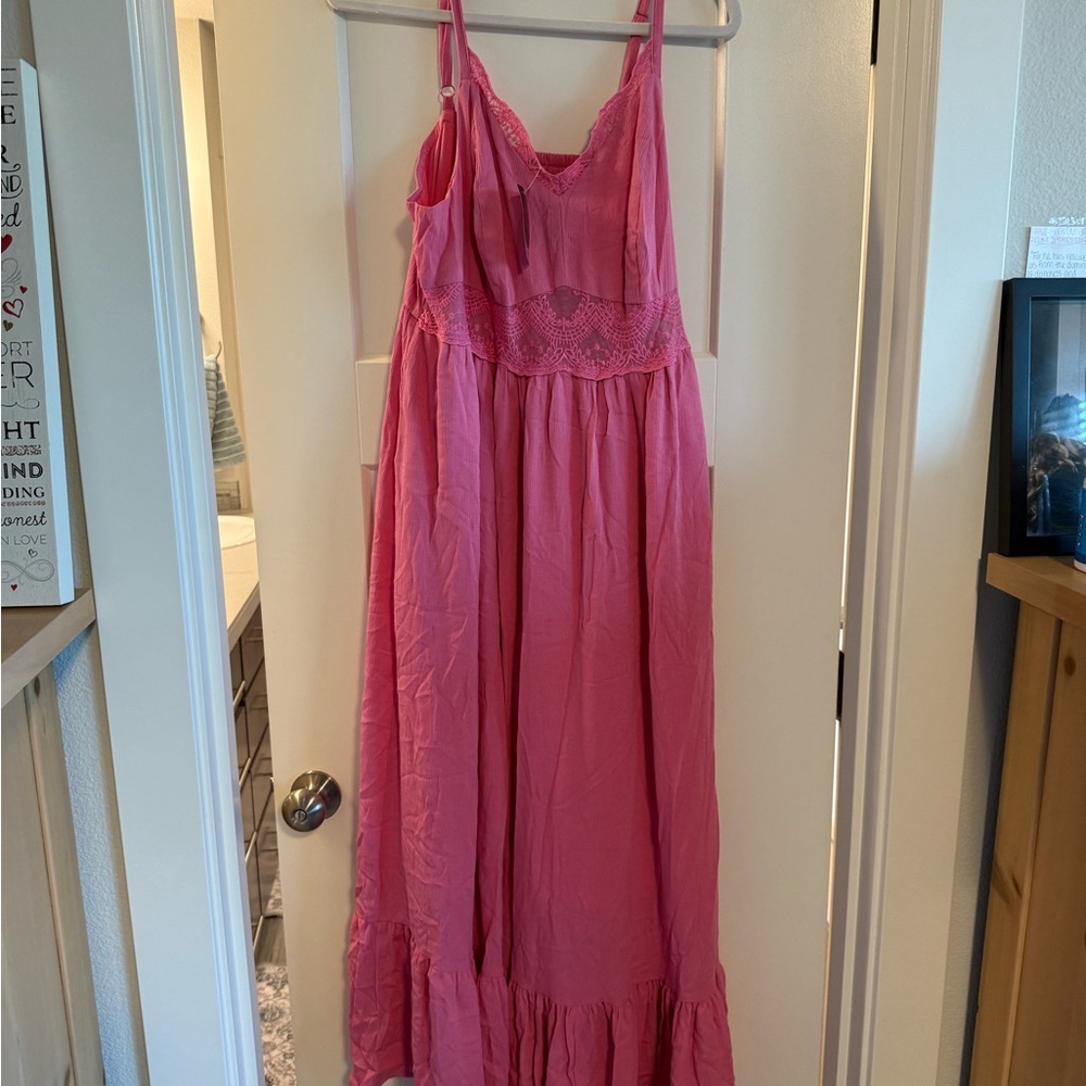 Torrid Pink Lace Detail Dress